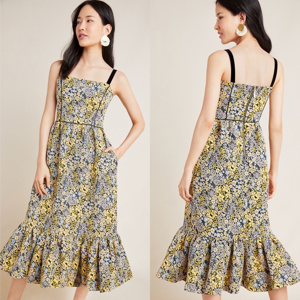 Anthropologie Vernazza Jacquard Midi Dress